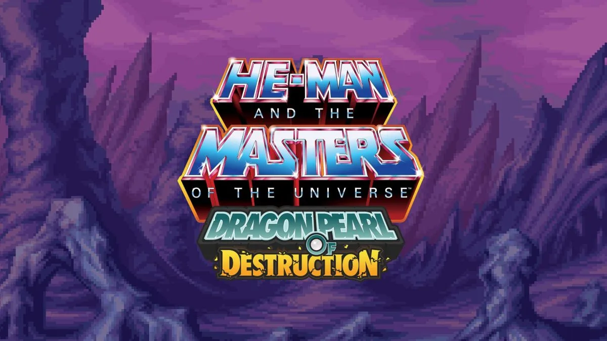 Logo del juego beat 'em up cooperativo de He-Man and the Masters of the Universe: Dragon Pearl of Destruction, revelado en Gamescom 2025. Estilo pixel art con los héroes de Eternia.